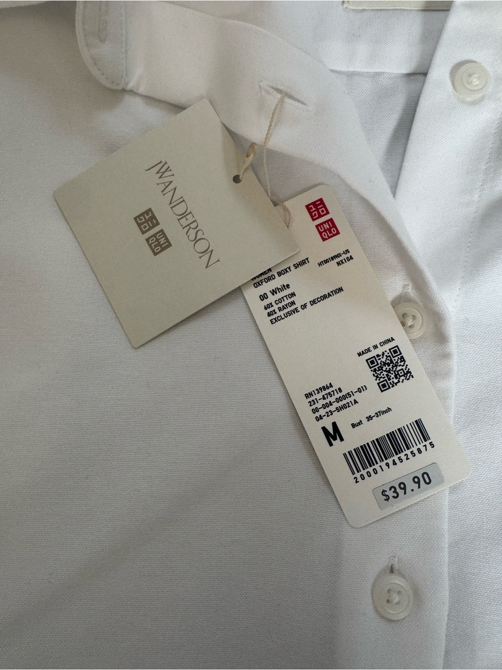 Uniqlo JW Anderson Oxford Boxy Cropped Shirt - Picture 4 of 5